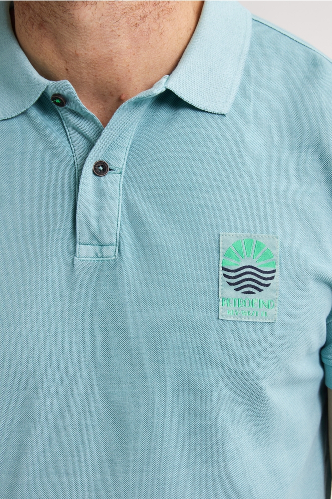 POLO MET RIBKRAAG M 1050 POL922 6169 AQUA GREEN